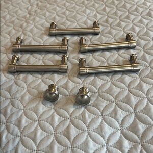 New Elegant Brushed Silver Cabinet Handles Set with Screws